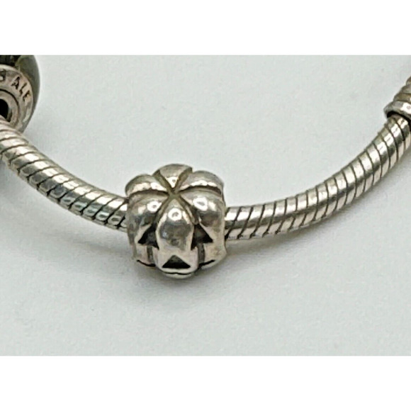 Authentic Pandora 925 sterling silver 7.5" charm bracelet w/10 charms 50.28G - Picture 5 of 7